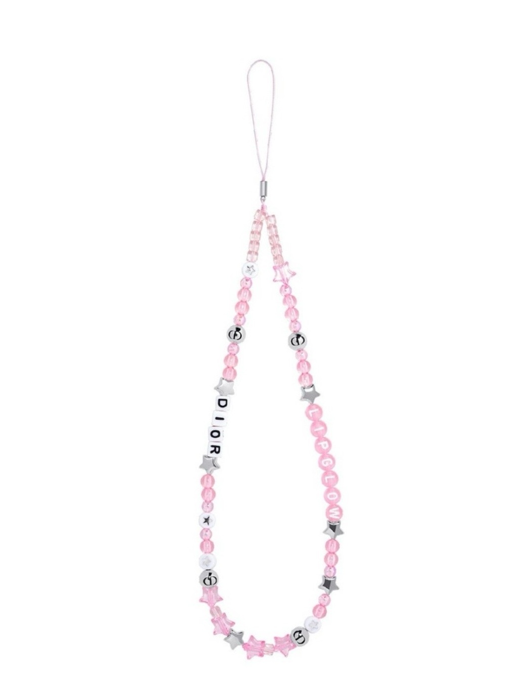 NIB Dior Pink Beaded Beauty Phone Strap Ring